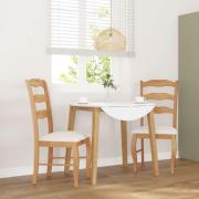 vidaXL Matstolar med kuddar 2 st, naturligt, massivt trä, gummi