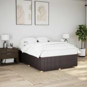 vidaXL Sängram utan madrass mörkbrun 140x190 cm tyg