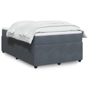 vidaXL Ramsäng med madrass mörkgrå 120x190 cm sammet
