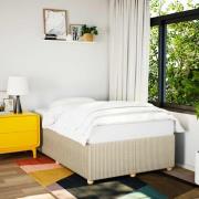 vidaXL sängram utan madrass gräddvit 120x190 cm tyg