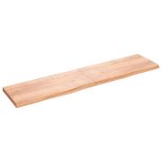 vidaXL Vägghylla ljusbrun 220x50x(2-6) cm behandlad massiv ek