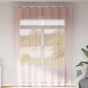 vidaXL Voile gardiner med genomföringar 2 st rosa 140x300 cm
