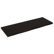 vidaXL Vägghylla mörkbrun 140x50x(2-4) cm behandlad massiv ek