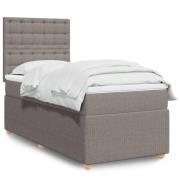 vidaXL Ramsäng med madrass taupe 90x190 cm tyg