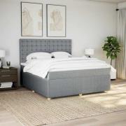 vidaXL Ramsäng med madrass ljusgrå 180x200 cm tyg