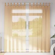 vidaXL Voile gardiner med stångfickor 2 st sand