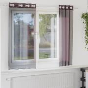 vidaXL Voile gardiner med genomföringar 2 st lila 140x140 cm