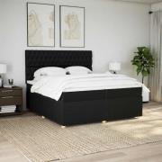 vidaXL Ramsäng med madrass svart 200x200 cm tyg