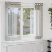 vidaXL Voile gardiner med genomföringar 2 st ljusgrå 140x140 cm