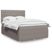 vidaXL Ramsäng med madrass taupe 140x190 cm tyg