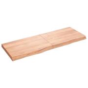 vidaXL Vägghylla ljusbrun 140x50x(2-6) cm behandlad massiv ek