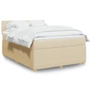 vidaXL Ramsäng med madrass gräddvit 140x190 cm tyg