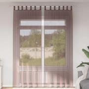 vidaXL Voile gardiner med fliktopp 2 st brun