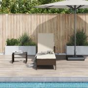 vidaXL solstol Brun och gräddvit PE Rattan 157 x 55 x 92 cm Vikbar