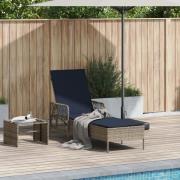 vidaXL Solstol Grå PE Rattan 157 x 55 x 92 cm Fällbar Solstol