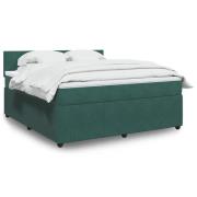 vidaXL Ramsäng med madrass mörkgrön 180x200 cm sammet