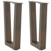 vidaXL Soffbordsben V-formade 2 st naturstål 28x(42-43,3) cm stål