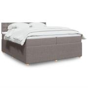 vidaXL Ramsäng med madrass taupe 200x200 cm tyg