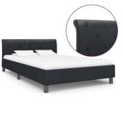 vidaXL Sängram utan madrass svart konstläder 140x200 cm