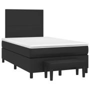 vidaXL Ramsäng med madrass svart 120x190 cm konstläder