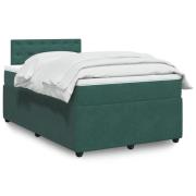 vidaXL Ramsäng med madrass mörkgrön 120x190 cm sammet