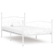 vidaXL Sängram utan madrass med ribbotten vit metall 100x200 cm