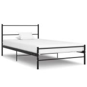vidaXL Sängram utan madrass svart metall 100x200 cm
