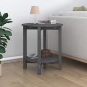 vidaXL Soffbord grå Ø 55 x 60 cm massivt furu
