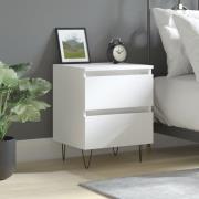 vidaXL Sängbord vit 40x35x50 cm konstruerat trä