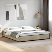 vidaXL Sängram sonoma-ek 200x200 cm konstruerat trä och metall