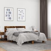 vidaXL Sängram rökfärgad ek 140x200 cm konstruerad trä och metall