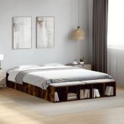 vidaXL Sängram rökfärgad ek 150x200 cm konstruerad trä