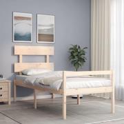 vidaXL Sängram med sänggavel 90x200 cm massivt trä