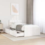 vidaXL Sängram utan madrass vit 90x200 cm massiv furu