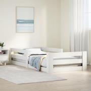 vidaXL Sängram utan madrass vit 75x190 cm massiv furu