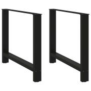 vidaXL Matbordsben svarta 2 st 90x(72-73) cm stål