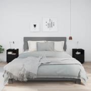 vidaXL Sängbord 2 st svart 40x34x55 cm massiv furu