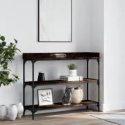 vidaXL Konsolbord med hyllor rökfärgad ek 100x30x80 cm