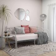 vidaXL Utdragbar sängram bäddsoffa vit metall 90x200 cm