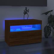 vidaXL Tv-bänk med LED-belysning brun ek 60x35x40 cm