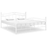 vidaXL Sängram utan madrass vit metall 180x200 cm