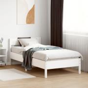 vidaXL Sängram utan madrass vit 75x190 cm massiv furu
