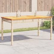 vidaXL Trädgårdsbord beige 140x80x75 cm konstrotting akaciaträ