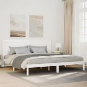 vidaXL Sängram utan madrass extra lång vit 200x220 cm massivt trä
