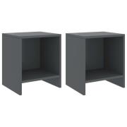 vidaXL Sängbord 2 st mörkgrå 35x30x40 cm massiv furu