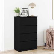 vidaXL Skänk svart ek 60x35x98,5 cm konstruerat trä