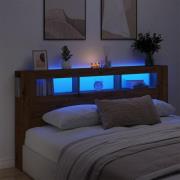 vidaXL Sänggavel LED artisan ek 200x18,5x103,5 cm konstruerat trä