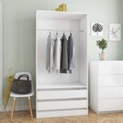 vidaXL Garderob vit 100x50x200 cm konstruerat trä