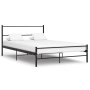 vidaXL Sängram med huvudgavel utan madrass svart 140x200 cm metall