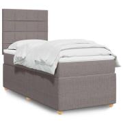 vidaXL Ramsäng med madrass taupe 90x190 cm tyg